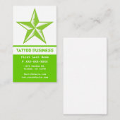 若草色の白い入れ墨の星の名刺 名刺 (正面/裏面)