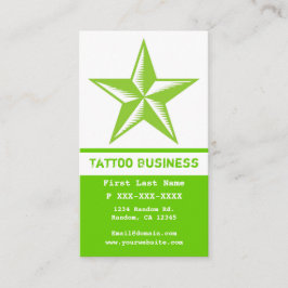 若草色の白い入れ墨の星の名刺 名刺