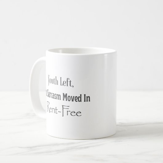 若離れいが、皮肉は無料(灰色)で移動 コーヒーマグカップ (正面左)