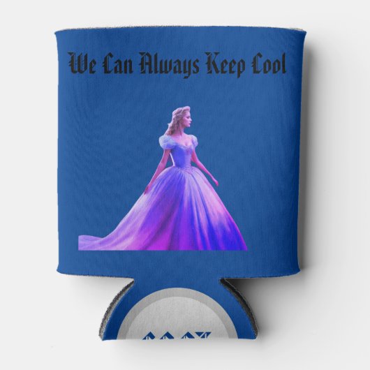 「若魅力的い女の子デザイン- 缶クーラー (正面)