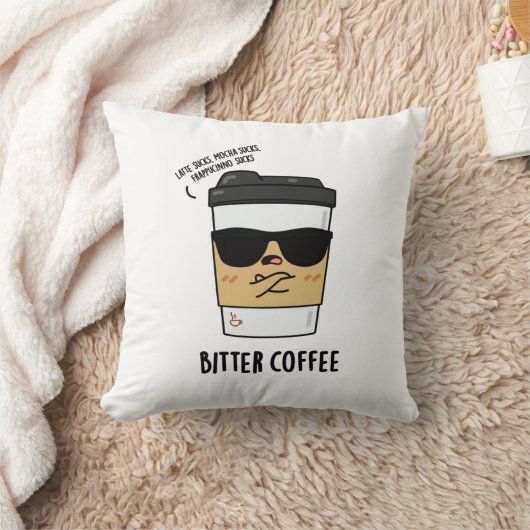 苦いコーヒーおもしろいドリンクパン クッション (ブランケット)