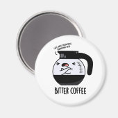 苦いコーヒーおもしろいフードパン マグネット (正面/裏面)