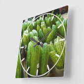 苦いメロンのきゅうり都市市場カンザスシティ スクエア壁時計 (傾斜)