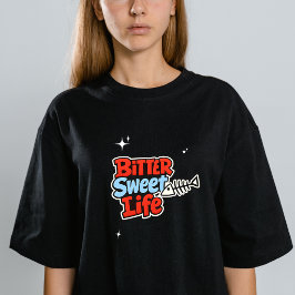 苦い人生 カラフル タイポグラフィーTシャツ Tシャツ