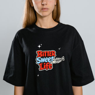 苦い人生 カラフル タイポグラフィーTシャツ Tシャツ