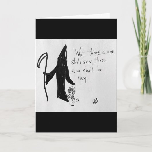 苦おもしろいい死神の挨拶を受ける カード (正面)