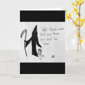 苦おもしろいい死神の挨拶を受ける カード (黄色い花)