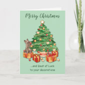 苦おもしろい争は猫のクリスマス シーズンカード (正面)