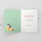 苦おもしろい争は猫のクリスマス シーズンカード (内部)