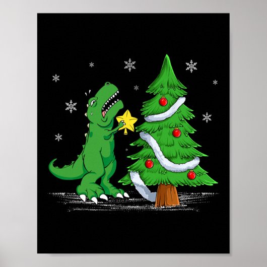 苦おもしろい労は実在恐竜TレックスDino Christm ポスター (正面)