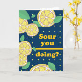 苦しいのか？レモンスライスチェック カード (黄色い花)