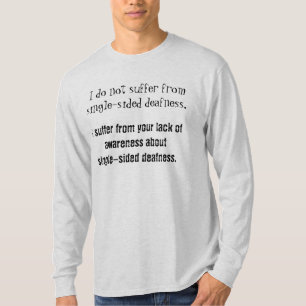 苦しまない独身の味方された耳が聞こえない認識度のワイシャツ Tシャツ