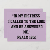 苦しみのうちに私は詩篇120:1主に呼びかけた ポストカード (正面/裏面)
