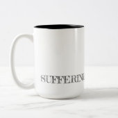 苦しみは任意である。回復タイポグラフィの希望 ツートーンマグカップ (左)