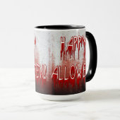 苦しみ ハッピー ハロウィン 血で汚れたマグカップ マグカップ (正面右)