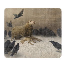 苦しみ：死んだ子羊の羊 カッティングボード