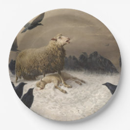 苦しみ：死んだ子羊の羊 ペーパープレート