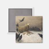 苦しみ：死んだ子羊の羊 マグネット (正面/裏面)