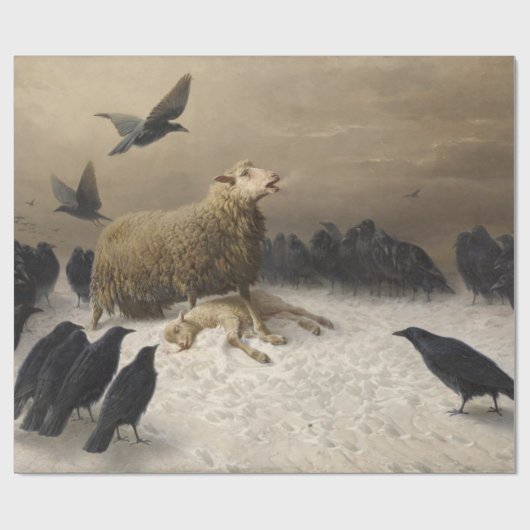 苦しみ：死んだ子羊の羊 ラッピングペーパー (フラット)