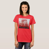 苦しむハッピーハローウィン血の汚れた女性ティー Tシャツ (正面フル)