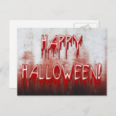 苦しむハッピーハローウィン血まみれ葉書 ポストカード (正面/裏面)