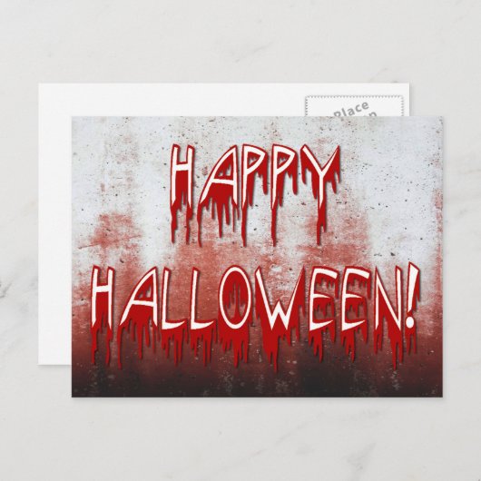 苦しむハッピーハローウィン血まみれ葉書 ポストカード (正面/裏面)
