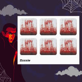 苦しむハッピーハローウィン血ステッカー スクエアシール