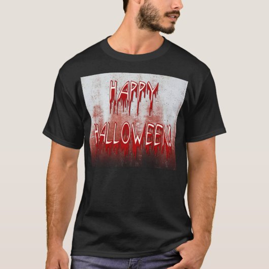 苦しむハッピーハローウィン血ステンドメンズティー Tシャツ (正面)