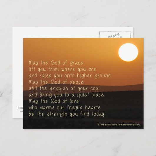 苦しインスパイアんでいる人々のための祈りの言葉 ポストカード (正面/裏面)