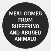 苦し来みからの肉…、ビーガン活動 ラウンドシール (正面)