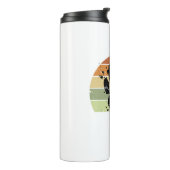 苦し絵を描いスパター犬のポープリントレトロ夕日 タンブラー (回転左)