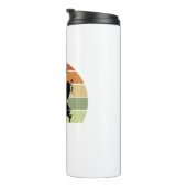 苦し絵を描いスパター犬のポープリントレトロ夕日 タンブラー (回転右)