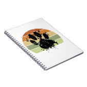 苦し絵を描いスパター犬のポープリントレトロ夕日 ノートブック (右側)