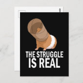 苦労はギフト実在ギニアおもしろいモルモット ポストカード (正面/裏面)