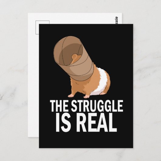 苦労はギフト実在ギニアおもしろいモルモット ポストカード (正面/裏面)