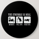 苦労は重みプルアップPush実在 Upsジム 缶バッジ (正面)
