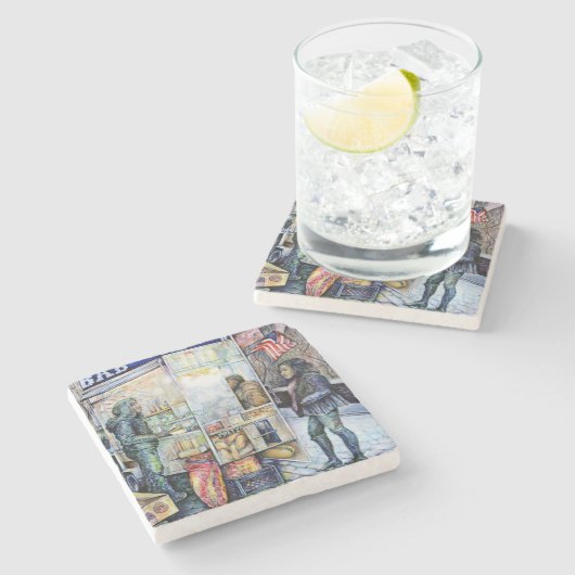 苦労を好む、恋に苦しむ ストーンコースター (横)