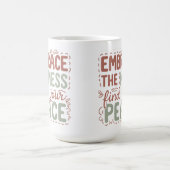 苦境に立ち向かって平和感動的を コーヒーマグカップ (中央)