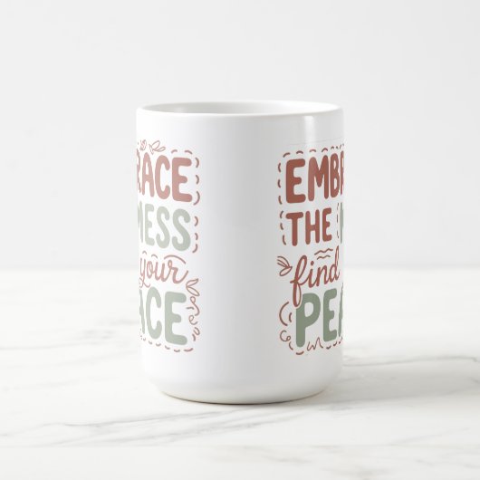 苦境に立ち向かって平和感動的を コーヒーマグカップ (中央)