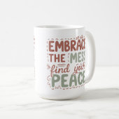 苦境に立ち向かって平和感動的を コーヒーマグカップ (正面右)