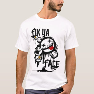 苦境YAの顔(すべての白) Tシャツ