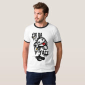 苦境YAの顔(ストライプ) Tシャツ (正面フル)