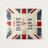 苦悩する英国国旗のカップルの結婚式の贈り物の名前 タペストリー (正面(横))