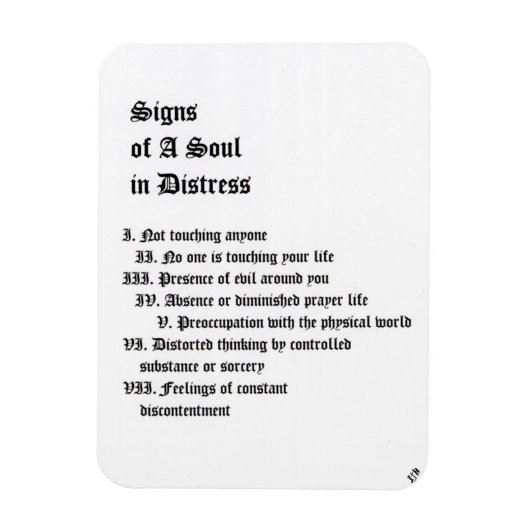 苦悩する魂のシンボルや象徴 マグネット (縦)