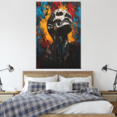 苦悩と目覚めコンテンポラリーの表現主義アート キャンバスプリント (インサイチュ (寝室))