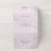 苦悩に満ちたピンクのQRコードに咲くピンクのユリ オールインワン招待状 (外側)