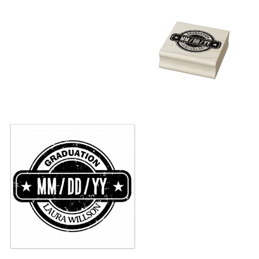 苦悩に満ちた卒業の日付 ラバースタンプ (押印)
