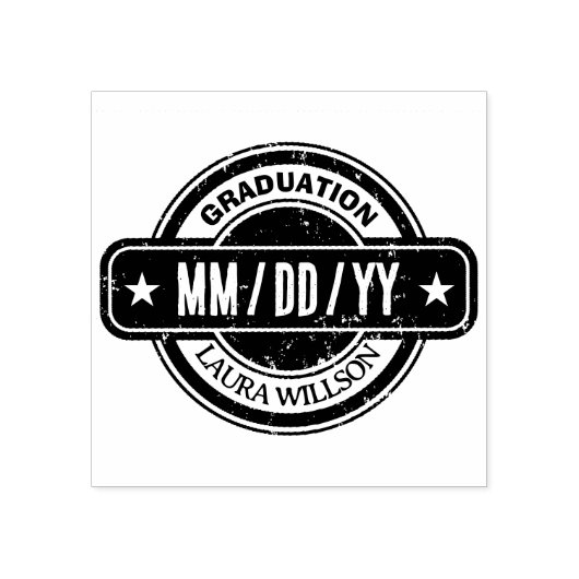 苦悩に満ちた卒業の日付 ラバースタンプ (インプリント)