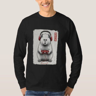 苦悩のゲーマー 日本の美術 ユニークなカピバラ ビデオ Tシャツ