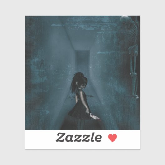 苦悩のゴシック様式の少女 シール (シート)